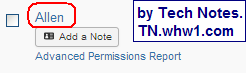 Select User's Advanced Permissions Report
