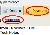 Select Payment, and then select Vouchers