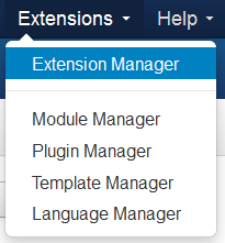 Select Extensions Manager from Extension menu at top