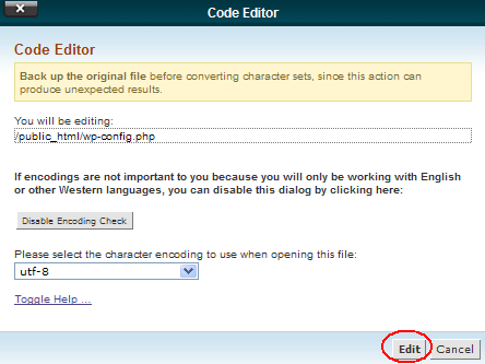 Code Editor Window With Edit Circled.